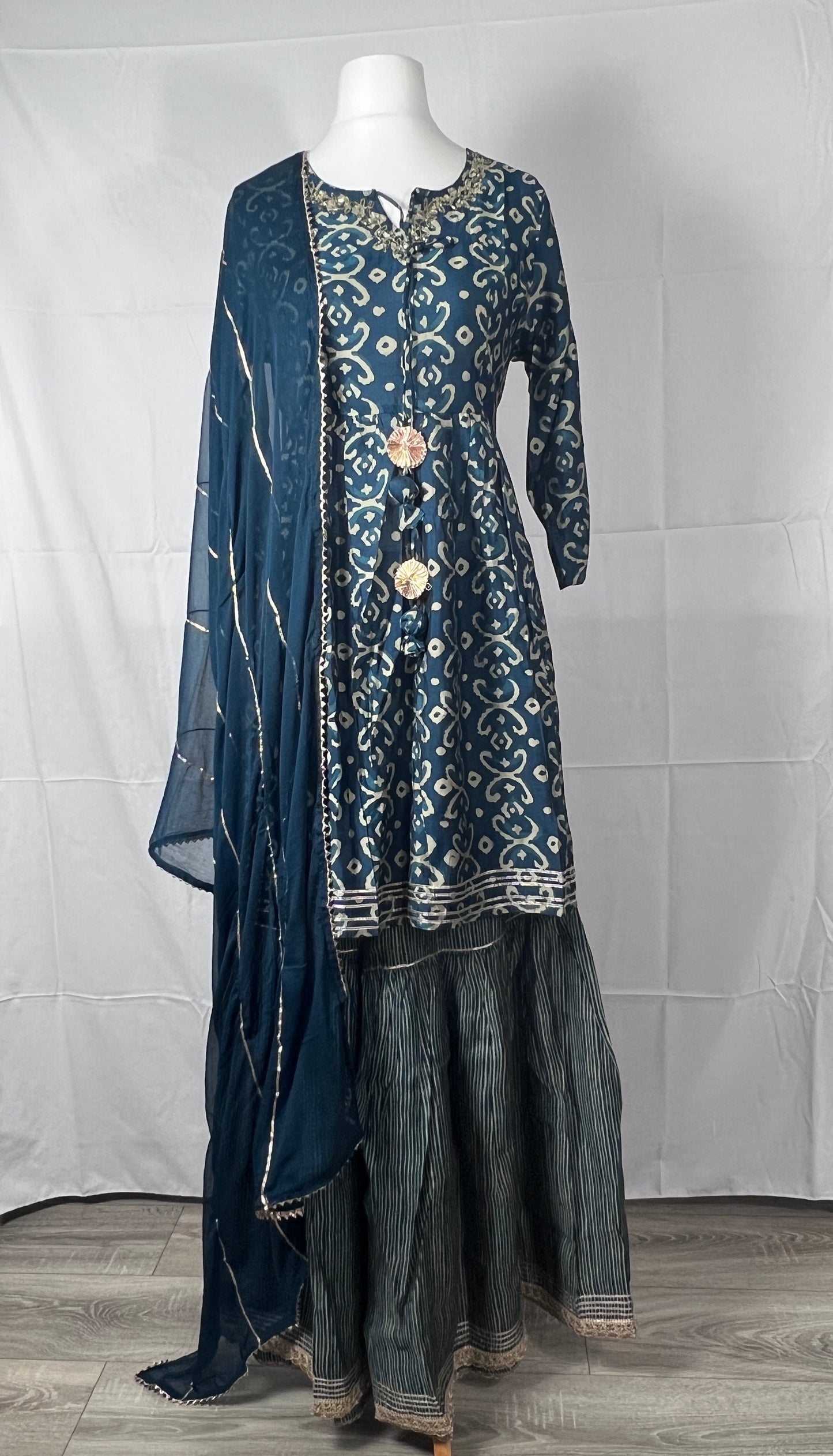 3 PIECES READYMADE DESIGNER SHARARA SUITS