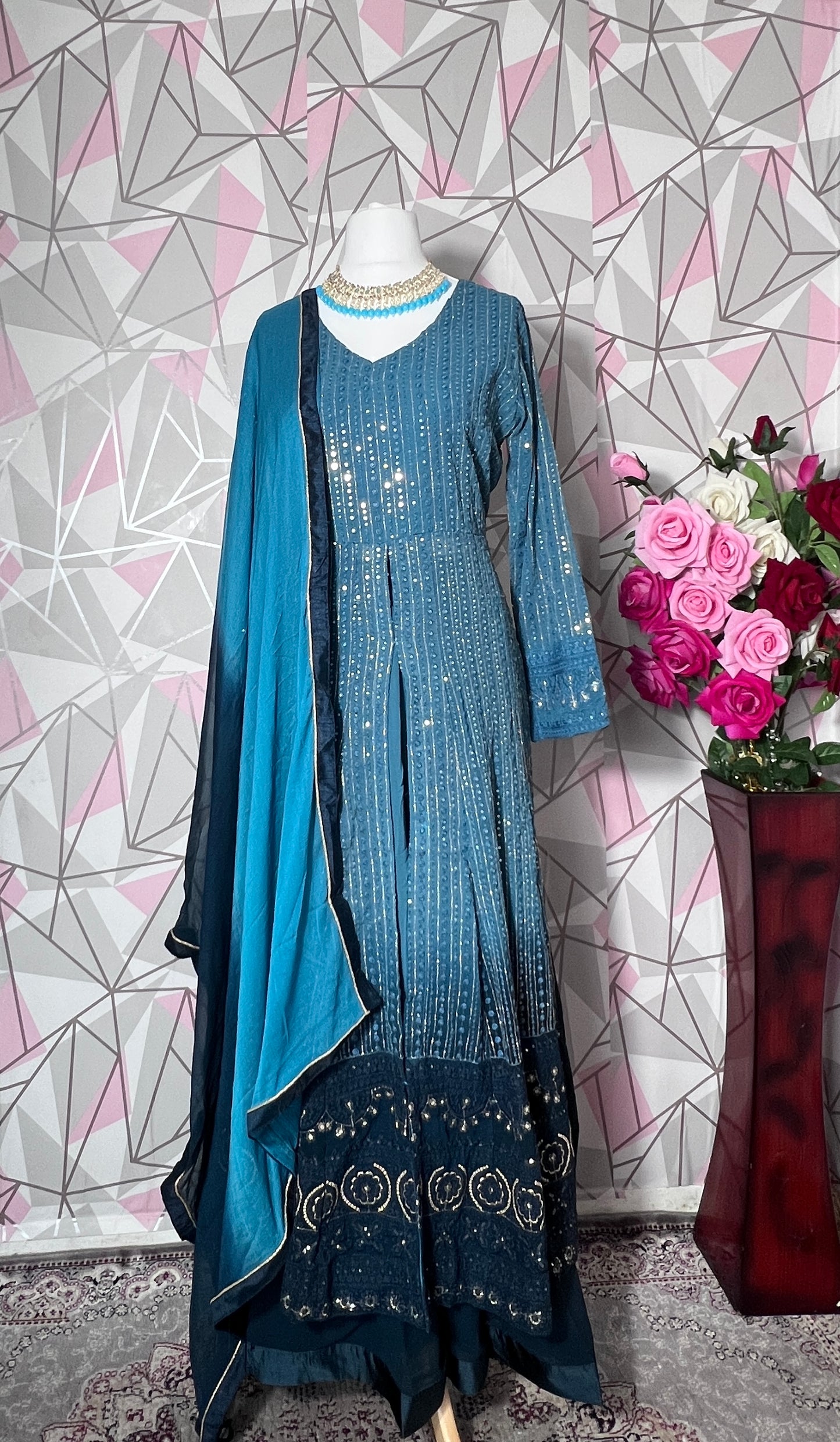 3 PIECES NOOR GOLD SHADED READYMADE WEAR DESIGNER SUITS IN 5 DIFFERENT COLOURS