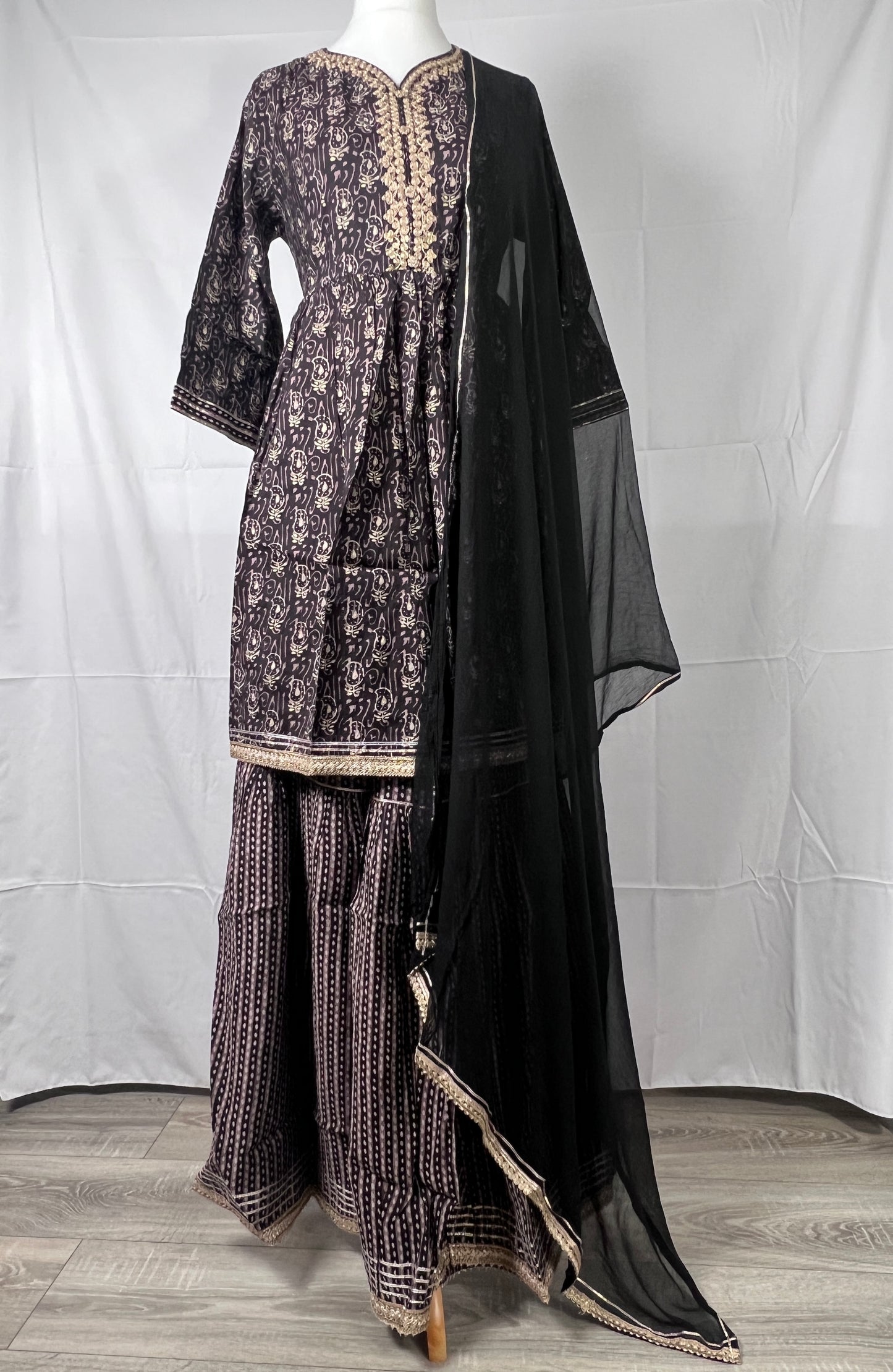 3 PIECES READYMADE DESIGNER SHARARA SUITS